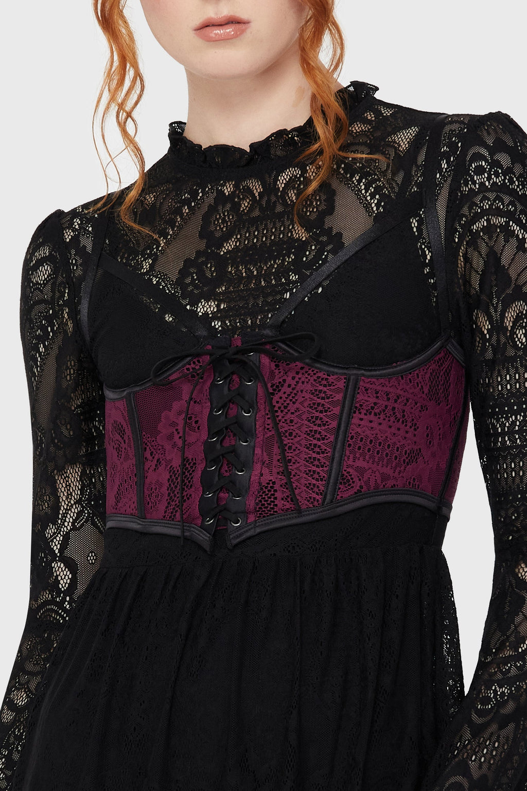 Arden Lace Basque Plum