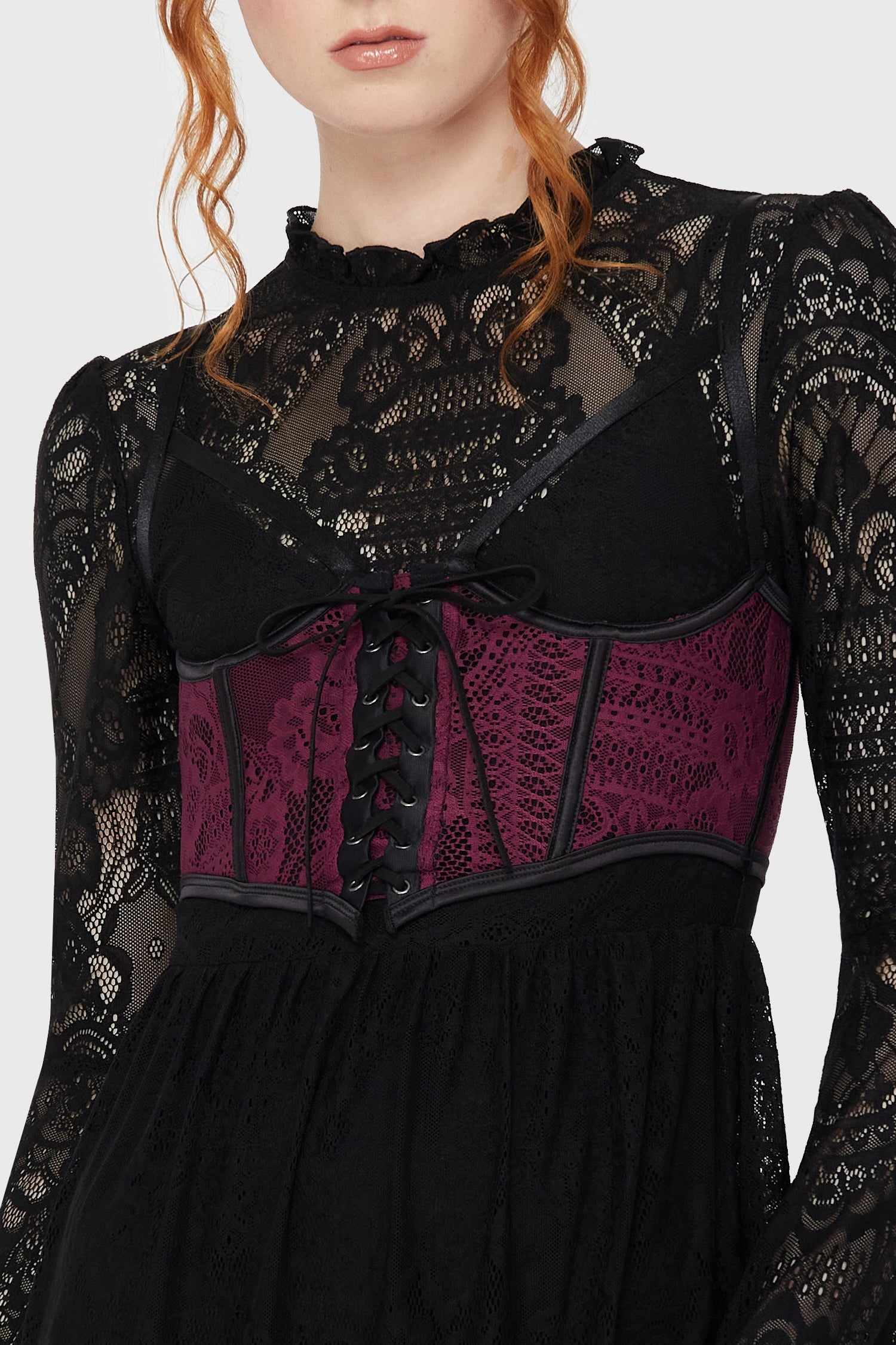 Arden Lace Basque Plum