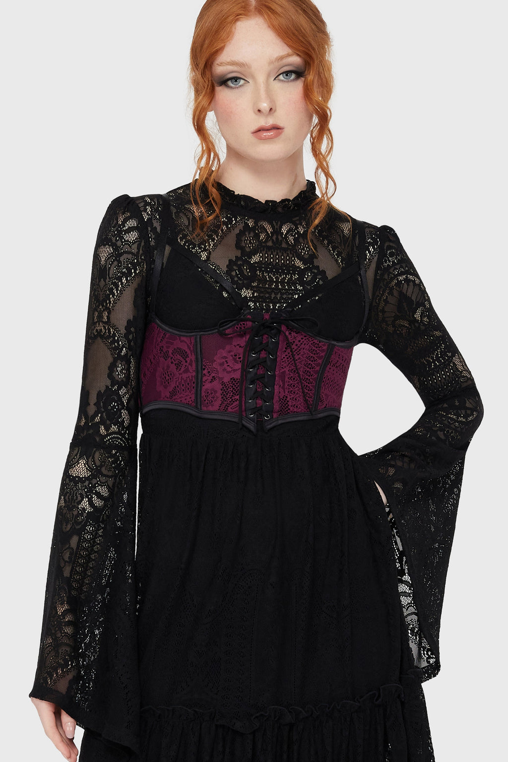 Arden Lace Basque Plum