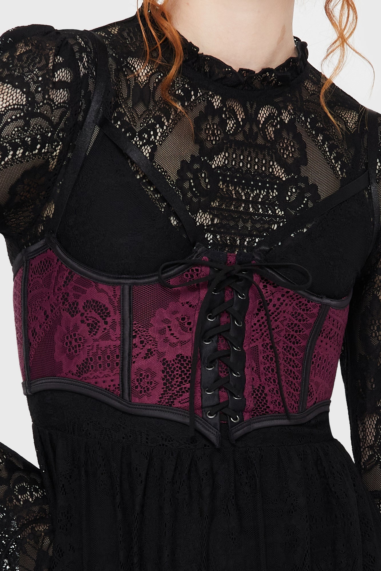 Arden Lace Basque Plum