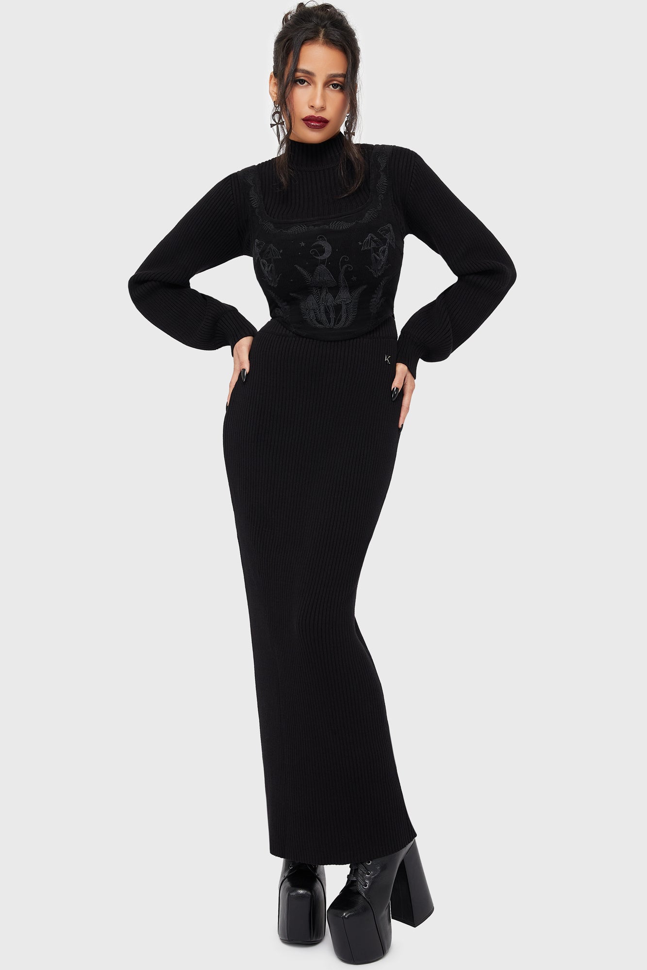 Belinda's Woe Maxi Skirt Black