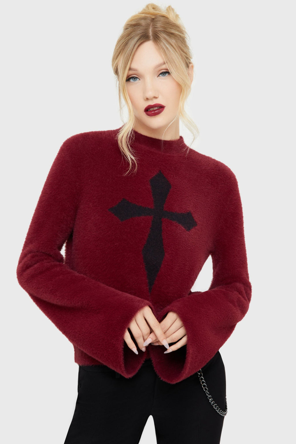 Dead Romantic Sweater RED/BLACK