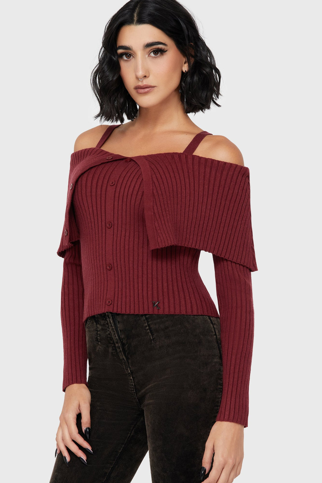 Dusk Empress Knit Top Red