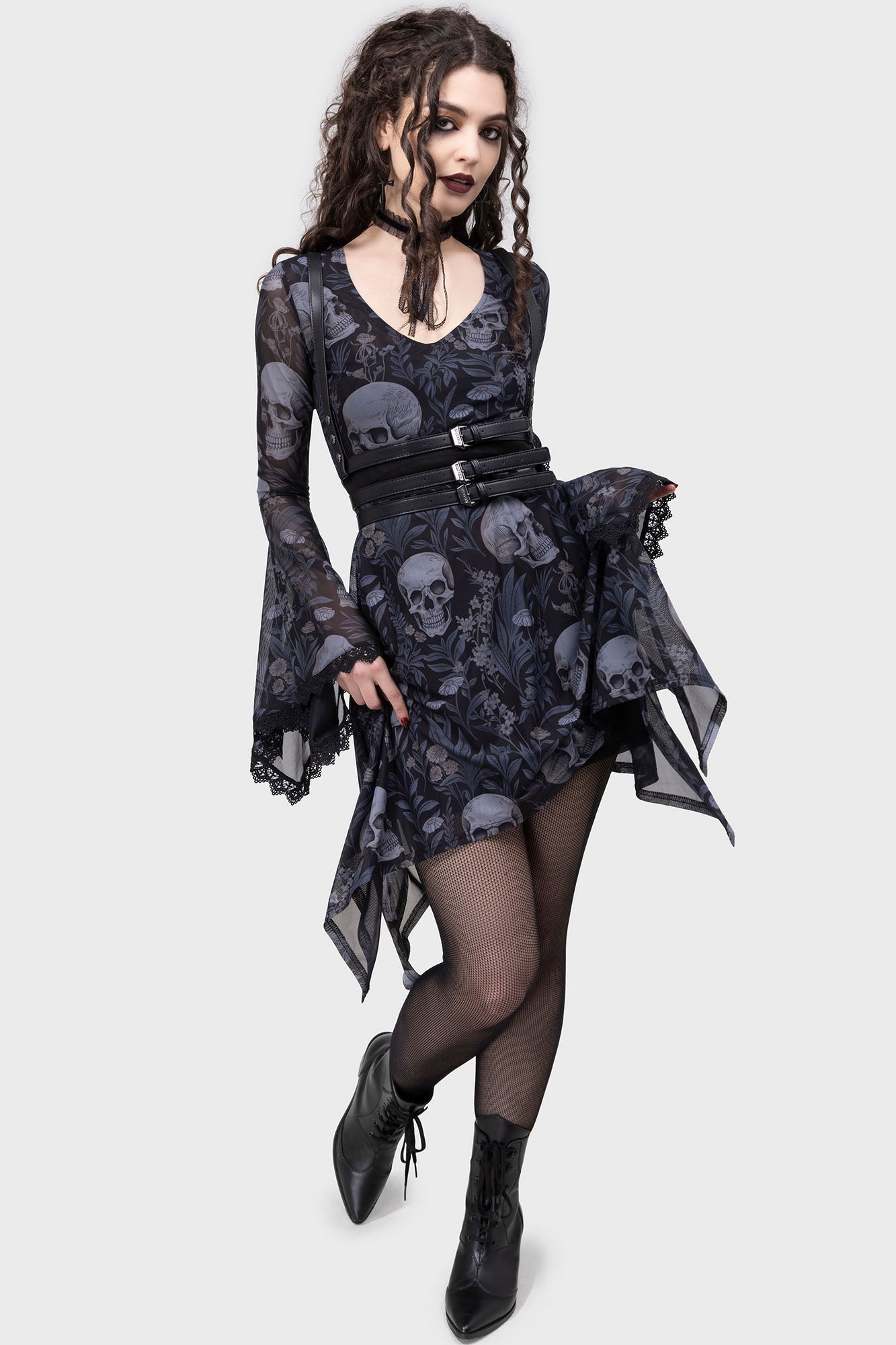 Death's Head Skater Dress