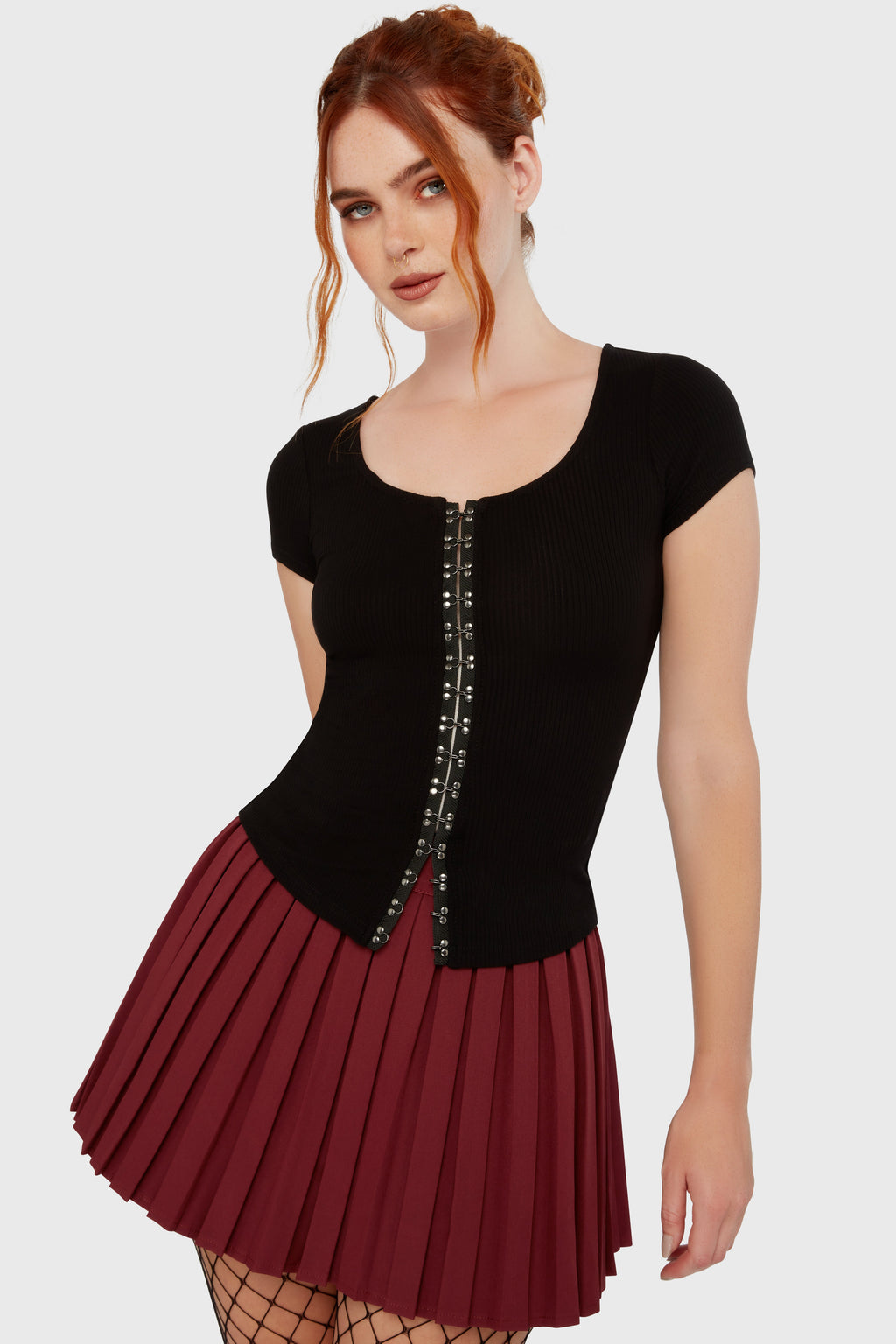 Eye C U Cap-Sleeve Top