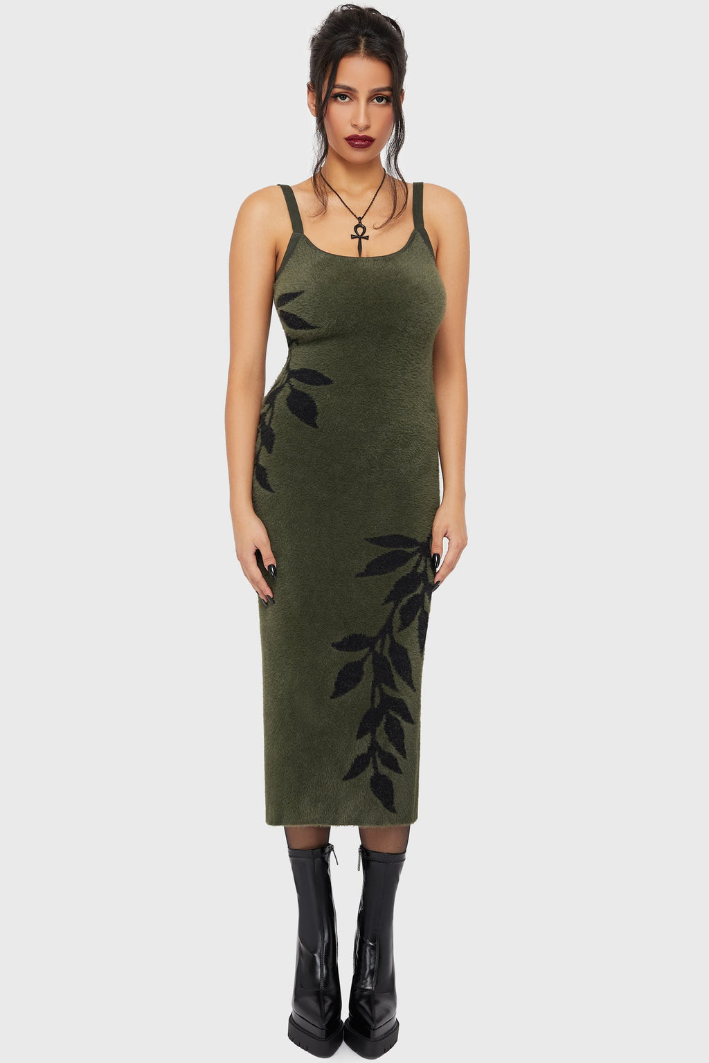 Grim Ferns Midi Dress