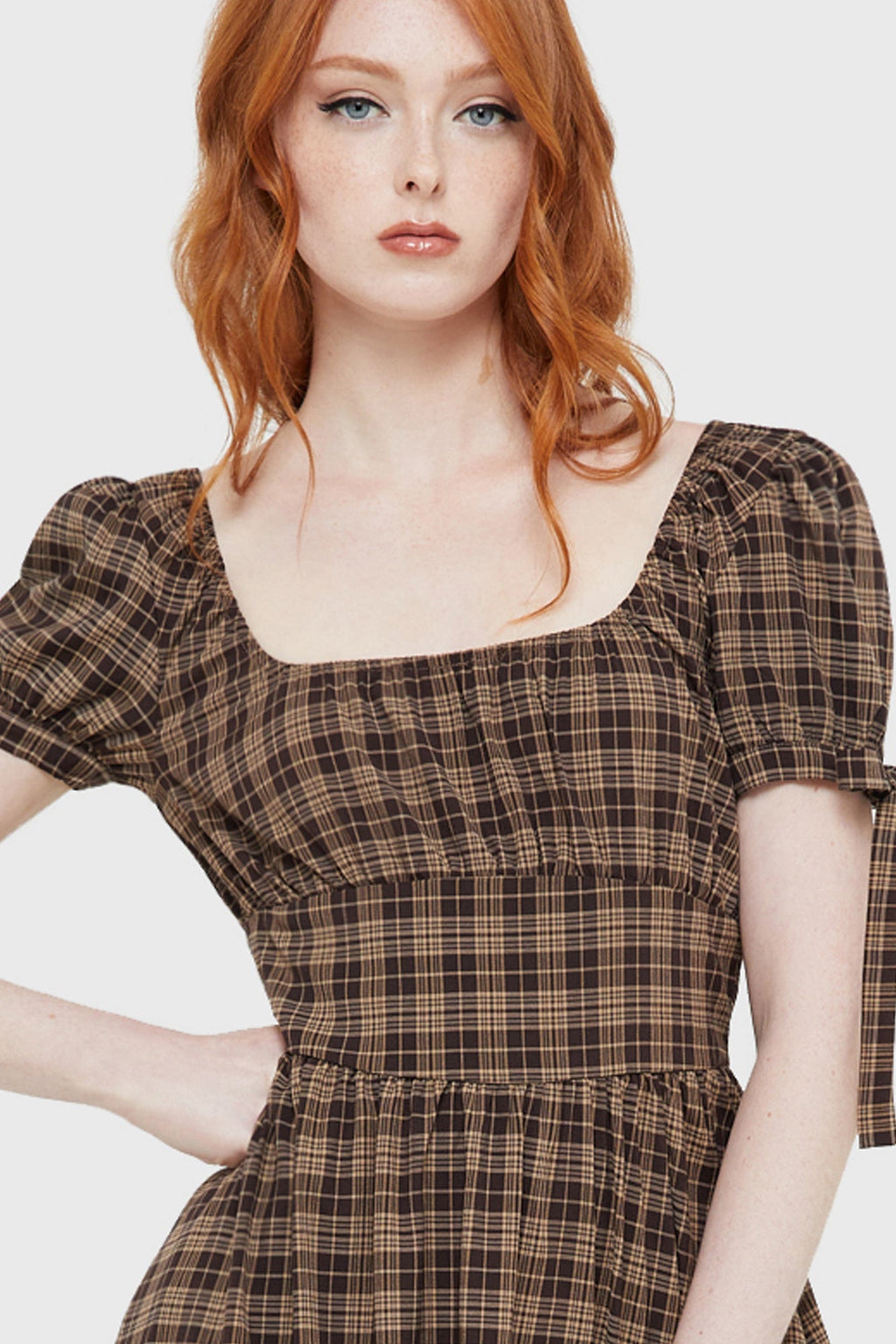 Grim Gretchen Dress BROWN TARTAN