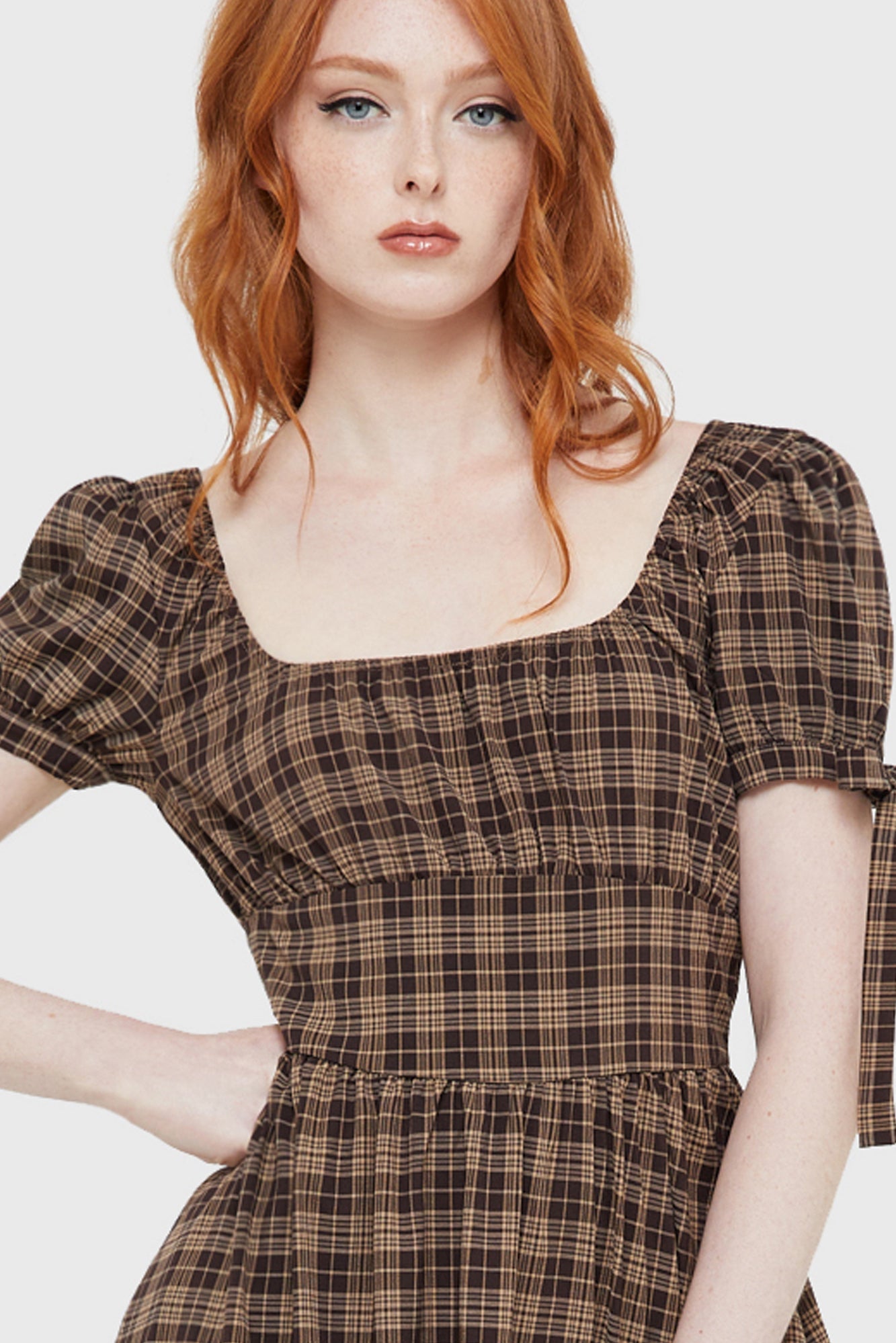 Grim Gretchen Dress BROWN TARTAN