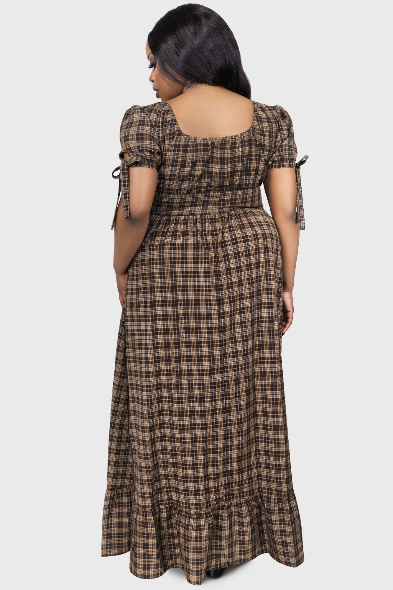 Grim Gretchen Dress BROWN TARTAN
