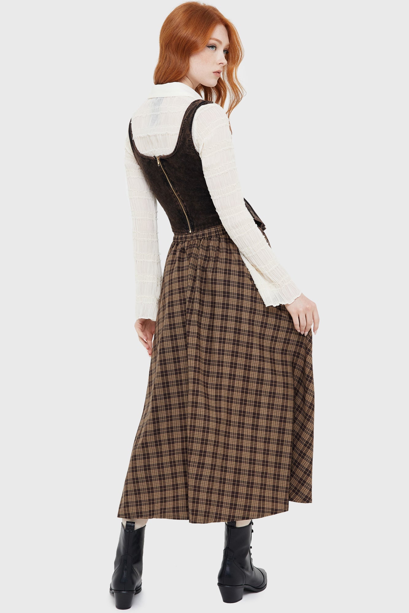 Haven Hollow Skirt BROWN TARTAN