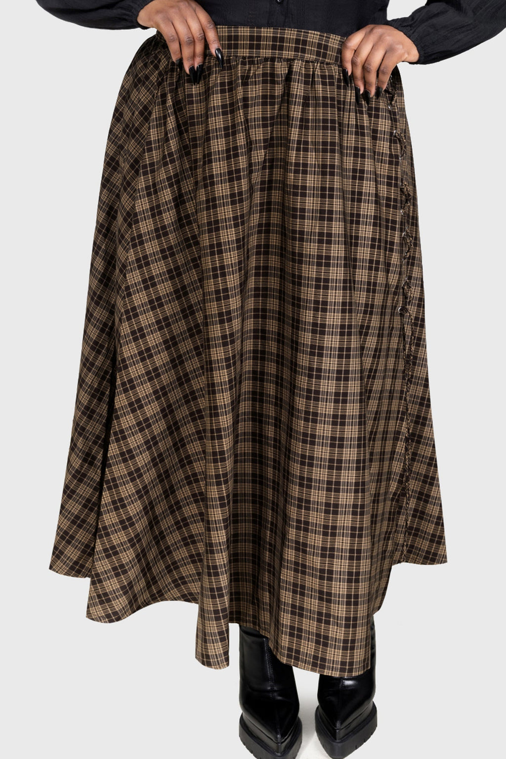 Haven Hollow Skirt BROWN TARTAN