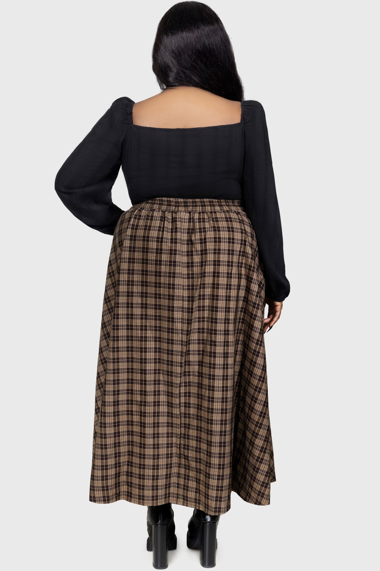 Haven Hollow Skirt BROWN TARTAN
