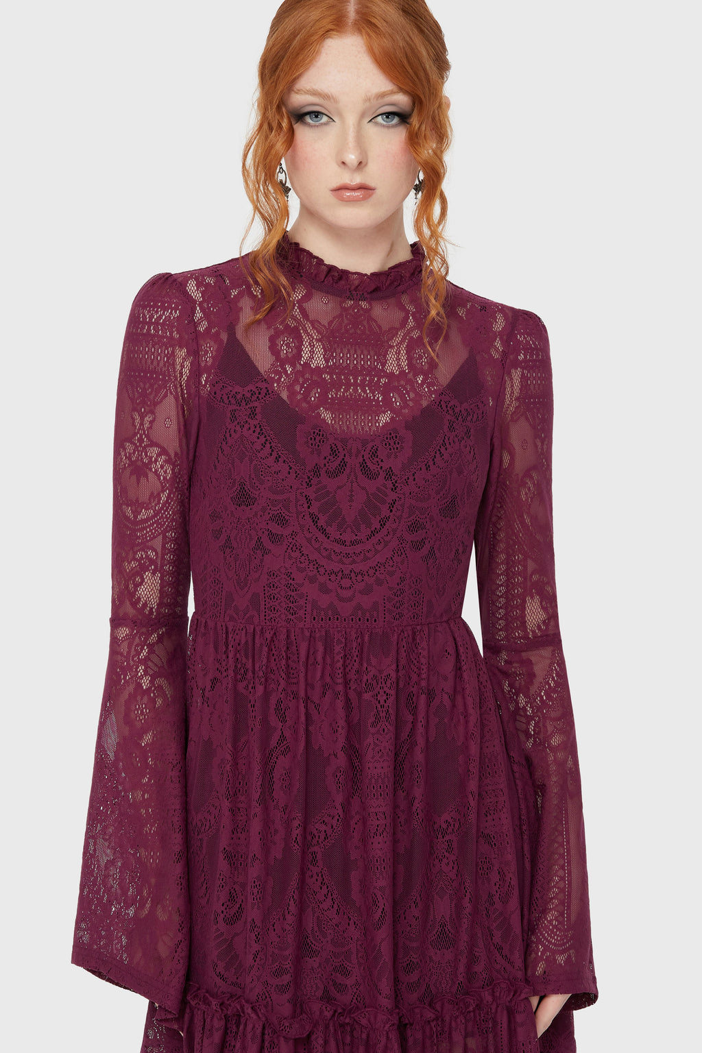 Hecate Lace Maxi Dress Plum