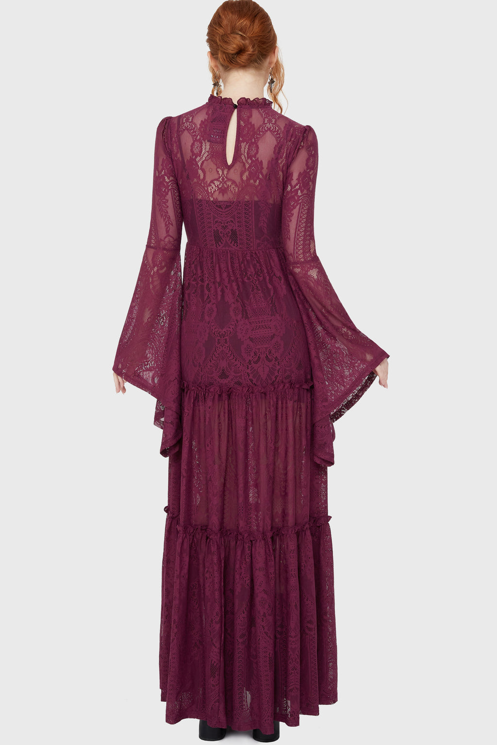 Hecate Lace Maxi Dress Plum