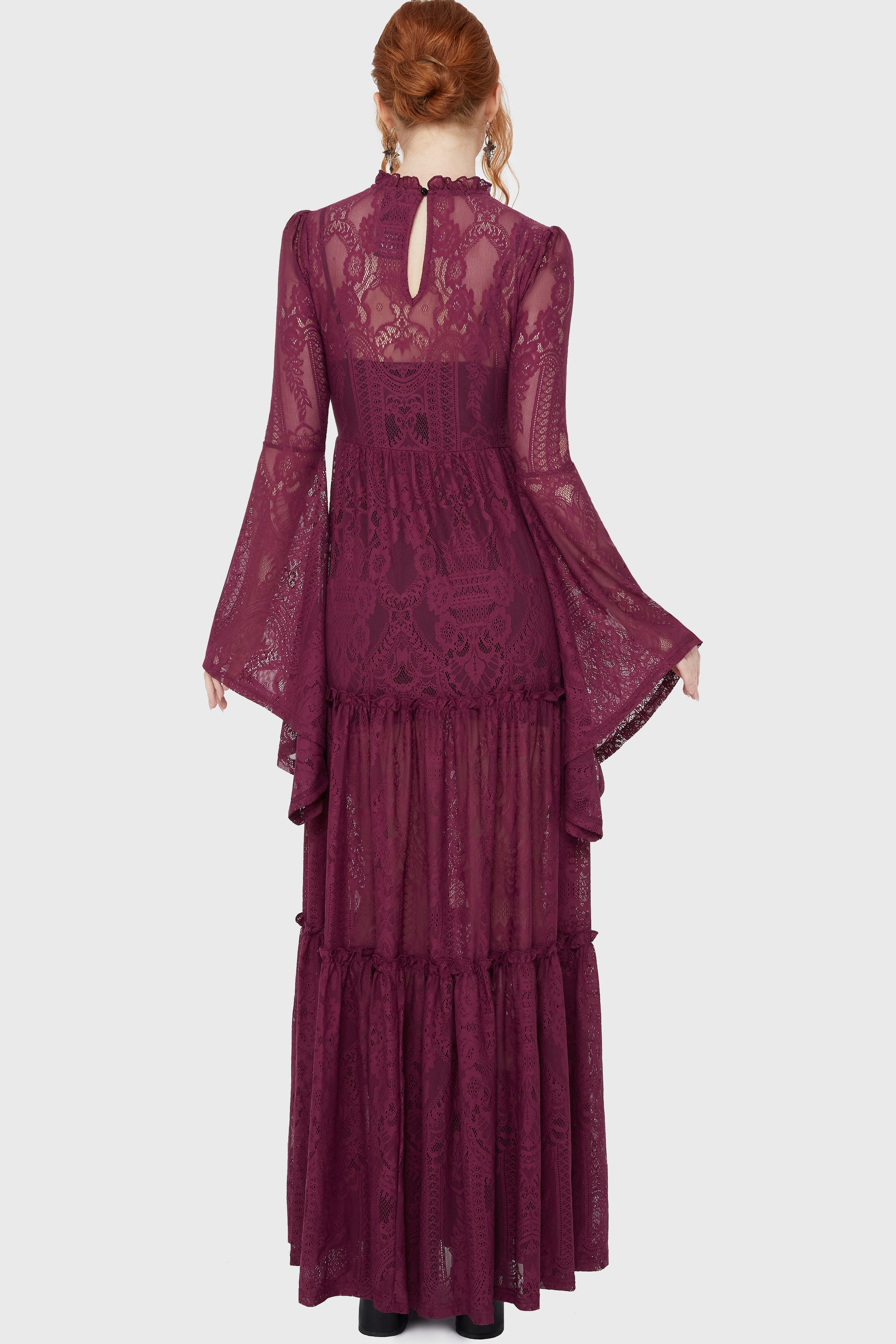 Hecate Lace Maxi Dress Plum