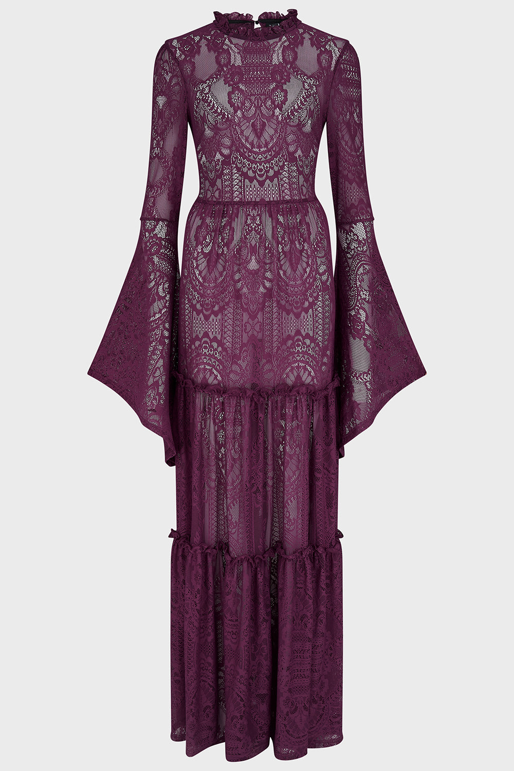 Hecate Lace Maxi Dress Plum