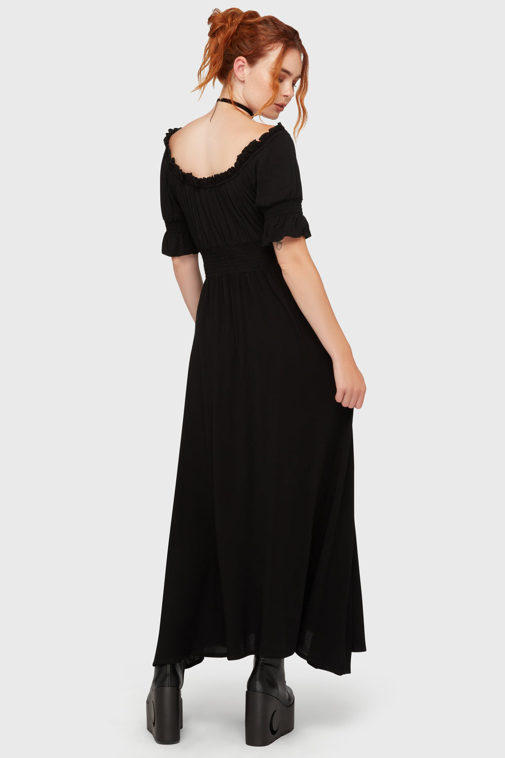 Jocasta Maxi Dress Short Sleeve BLACK
