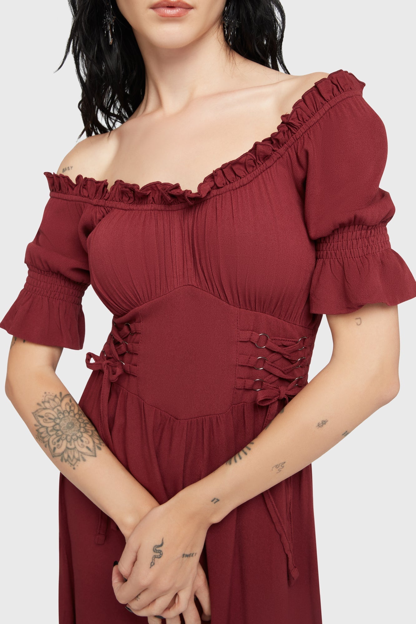 Jocasta Maxi Dress Short Sleeve RED