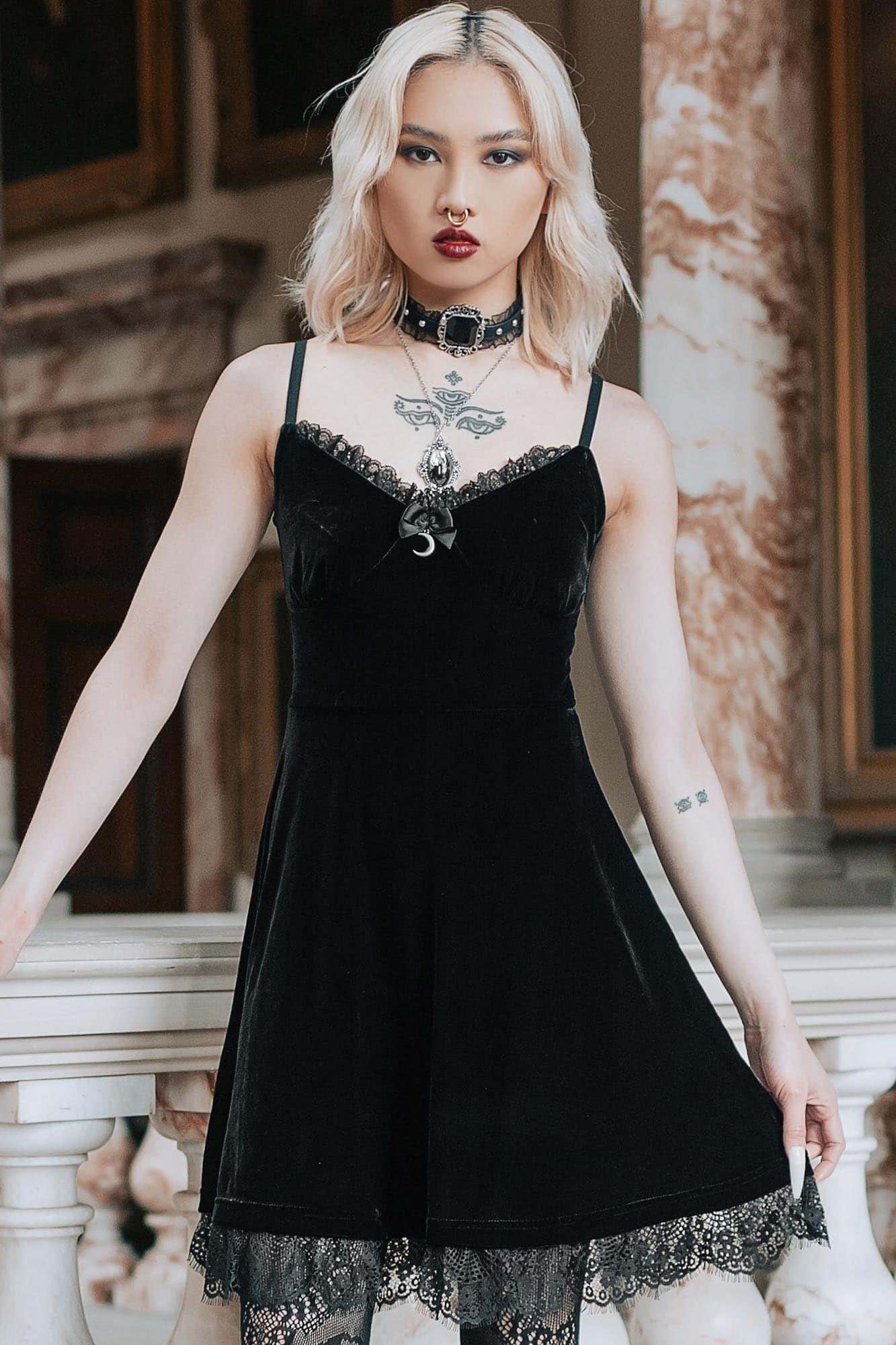Moonstruck Velvet Skater Dress B