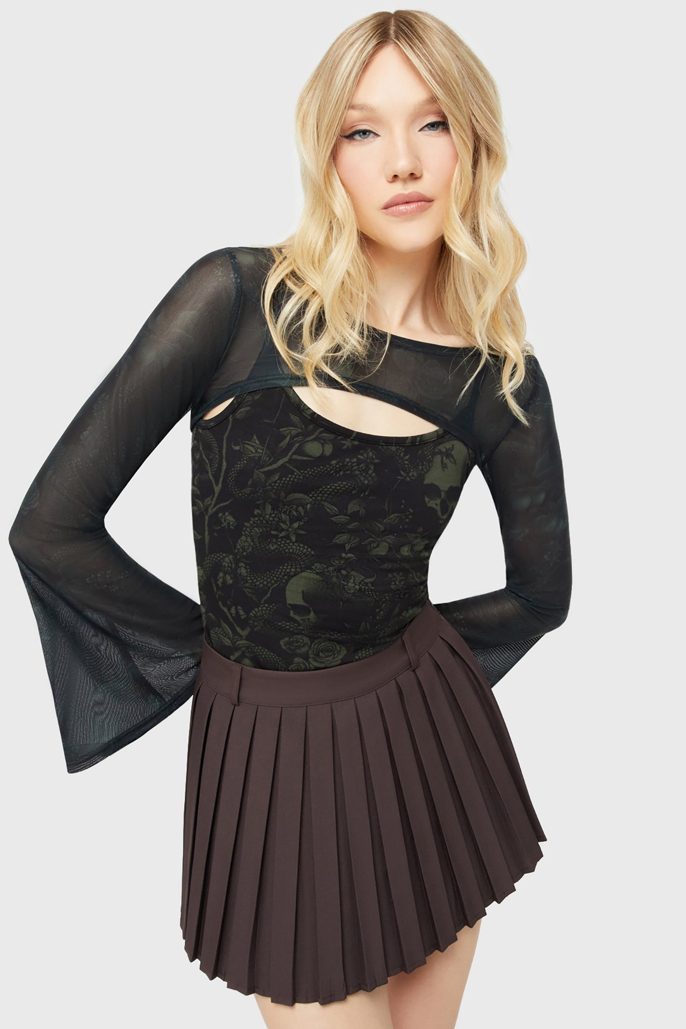 Nightshade's Curse Mini Skirt BROWN