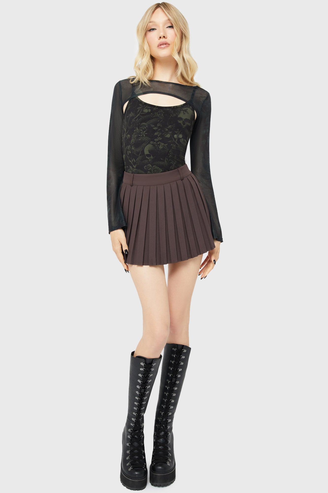 Nightshade's Curse Mini Skirt BROWN