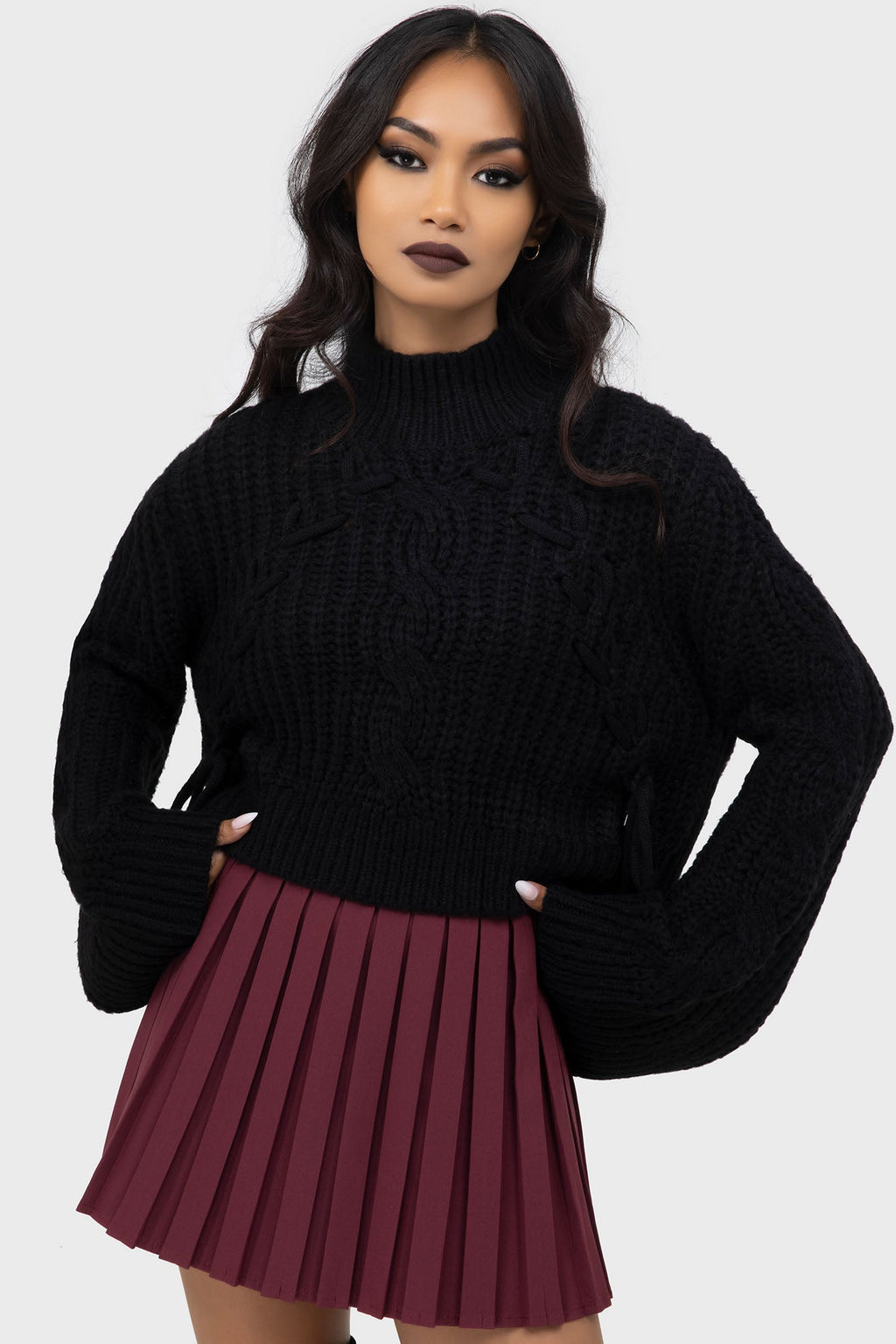 Nightshade's Curse Mini Skirt DARK RED