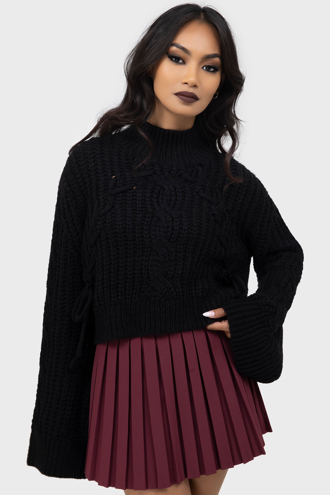 Nightshade's Curse Mini Skirt DARK RED