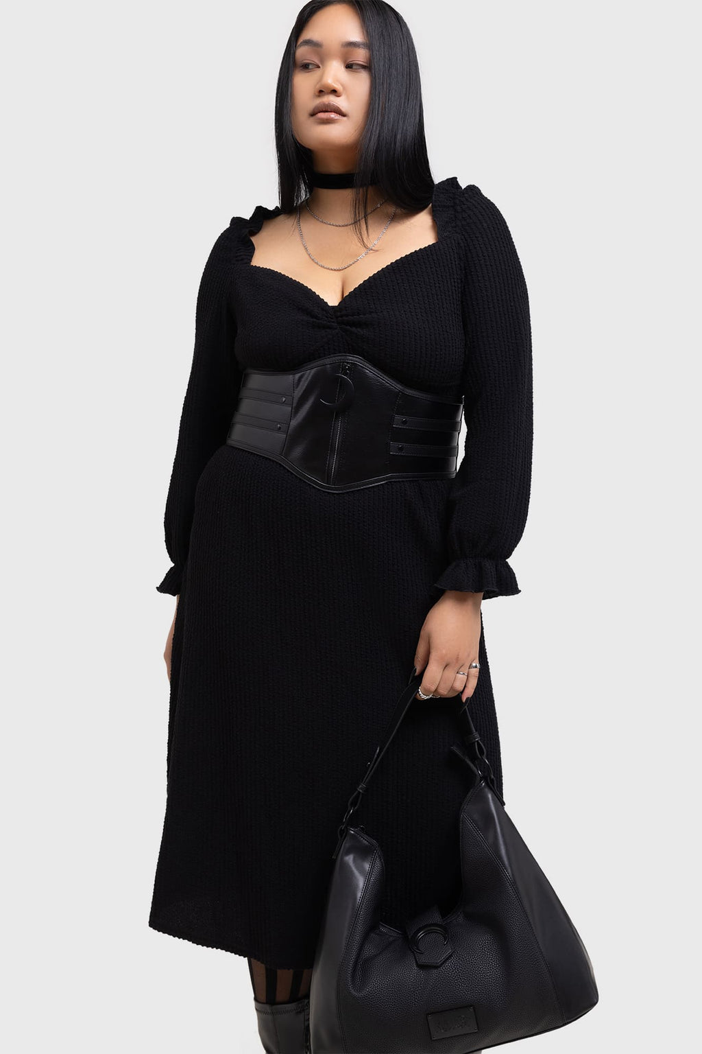 Shadow Weave Midi Dress