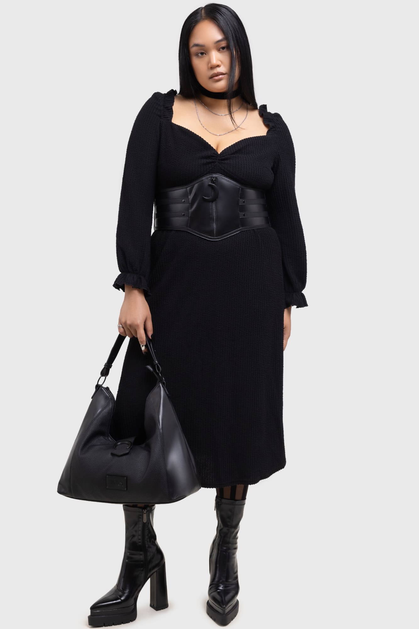 Shadow Weave Midi Dress