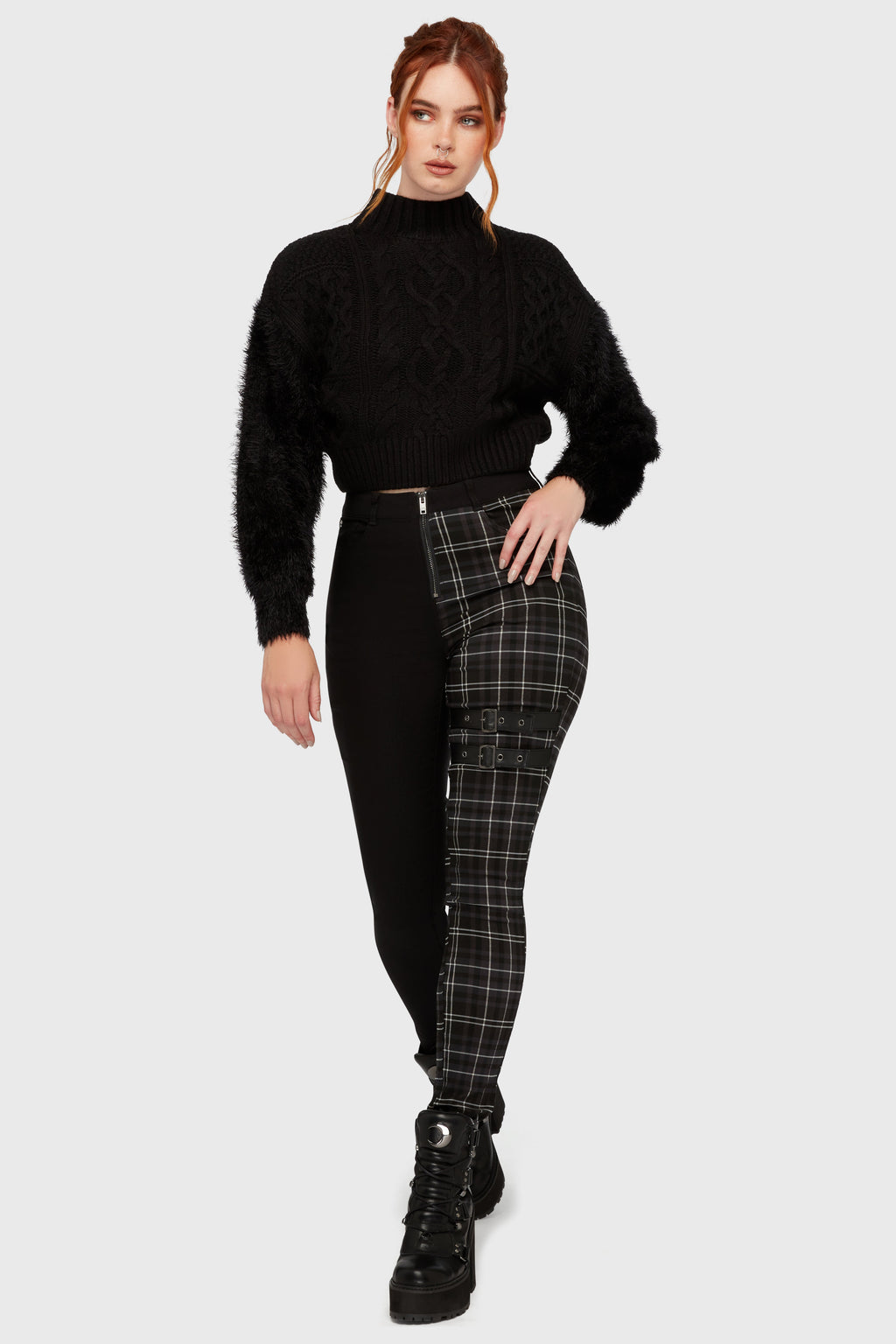 Tartan Riot Trousers GREY