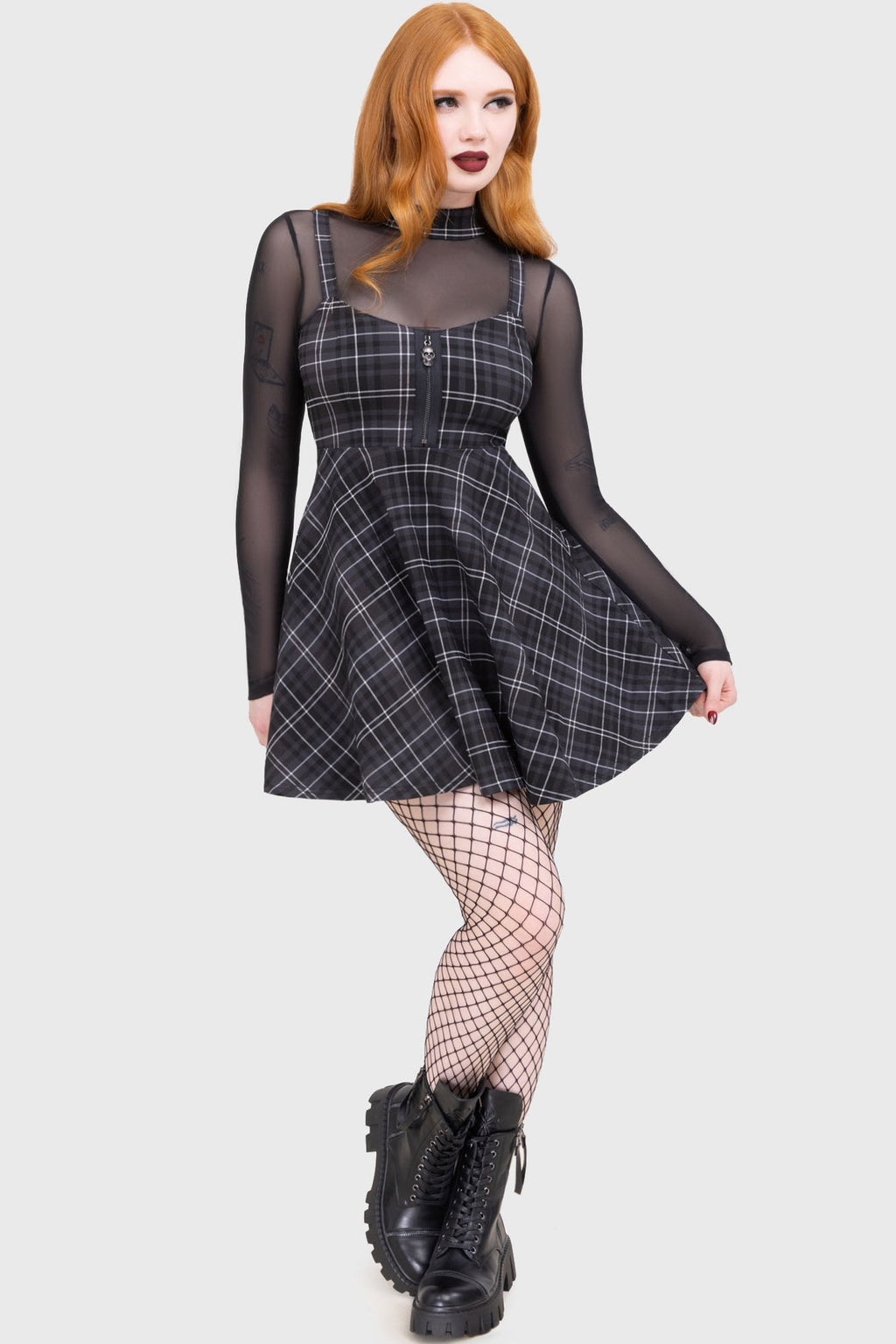 Tartan Riot Dress GREY