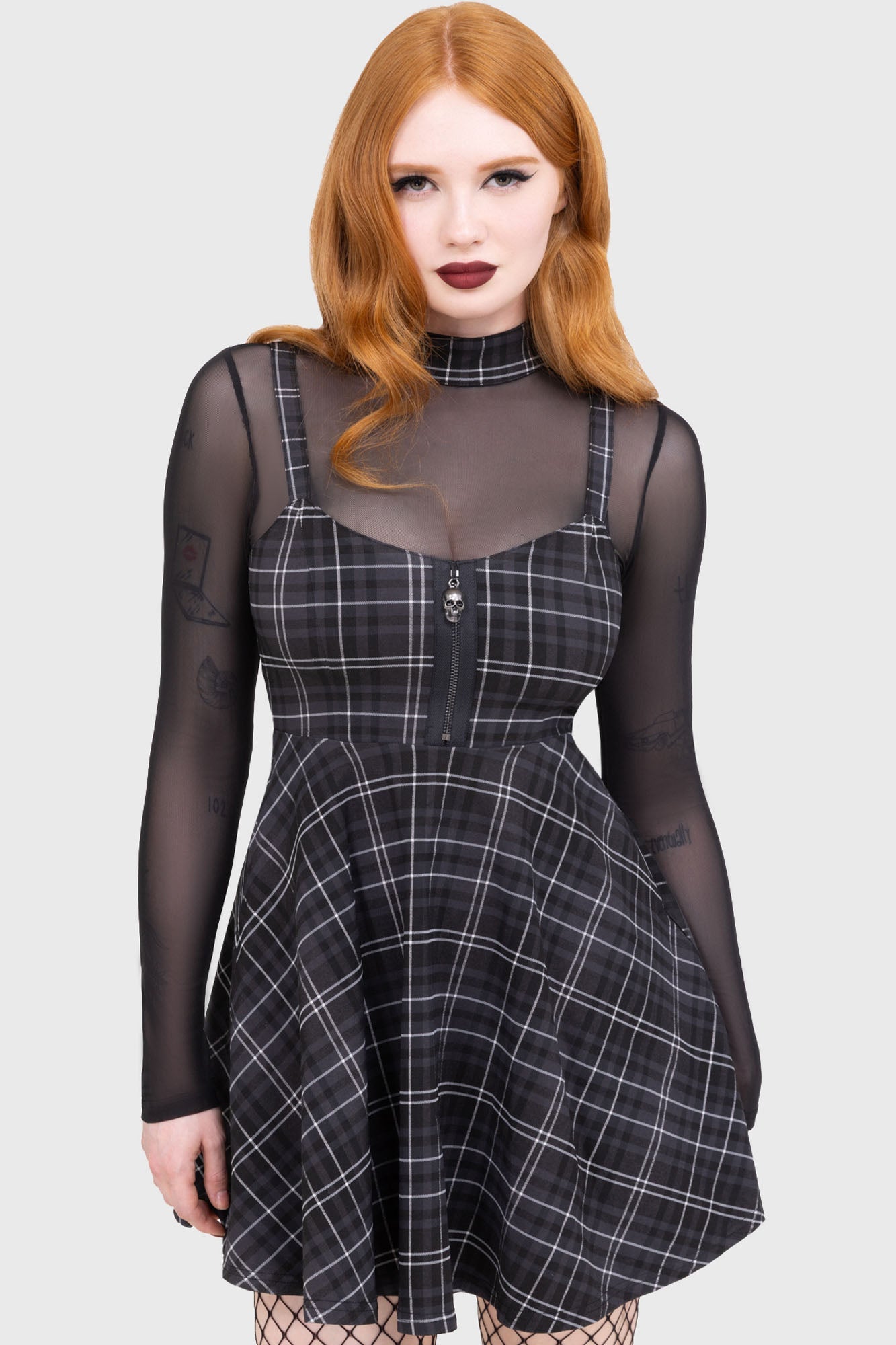 Tartan Riot Dress GREY
