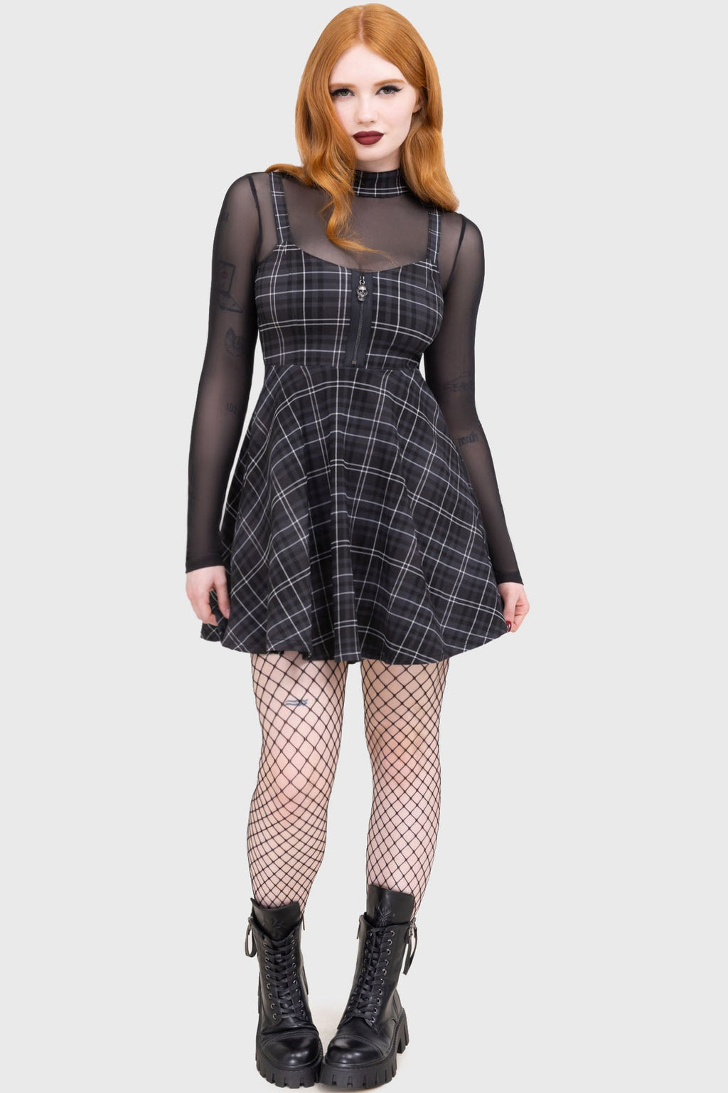 Tartan Riot Dress GREY