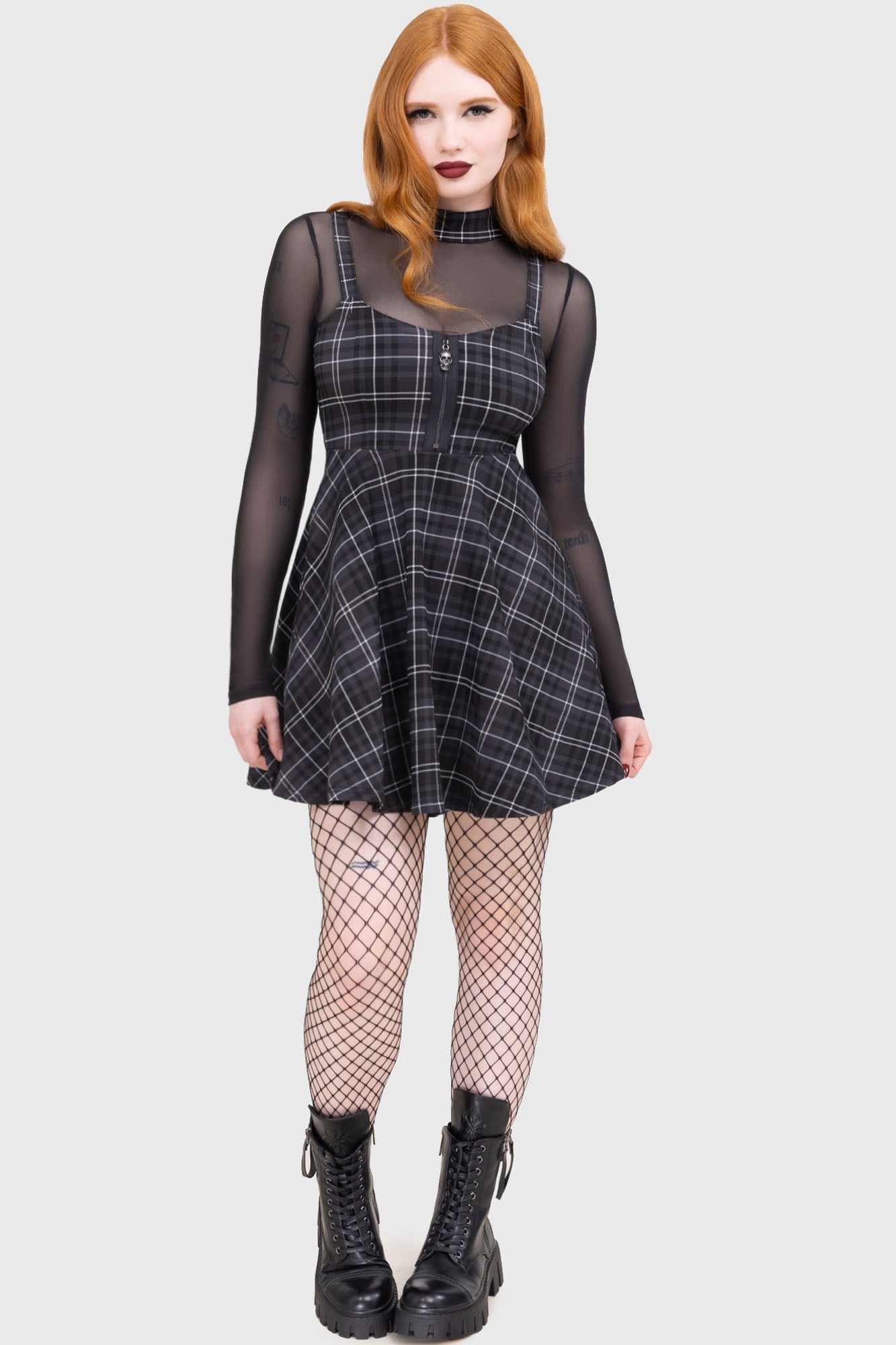 Tartan Riot Dress GREY