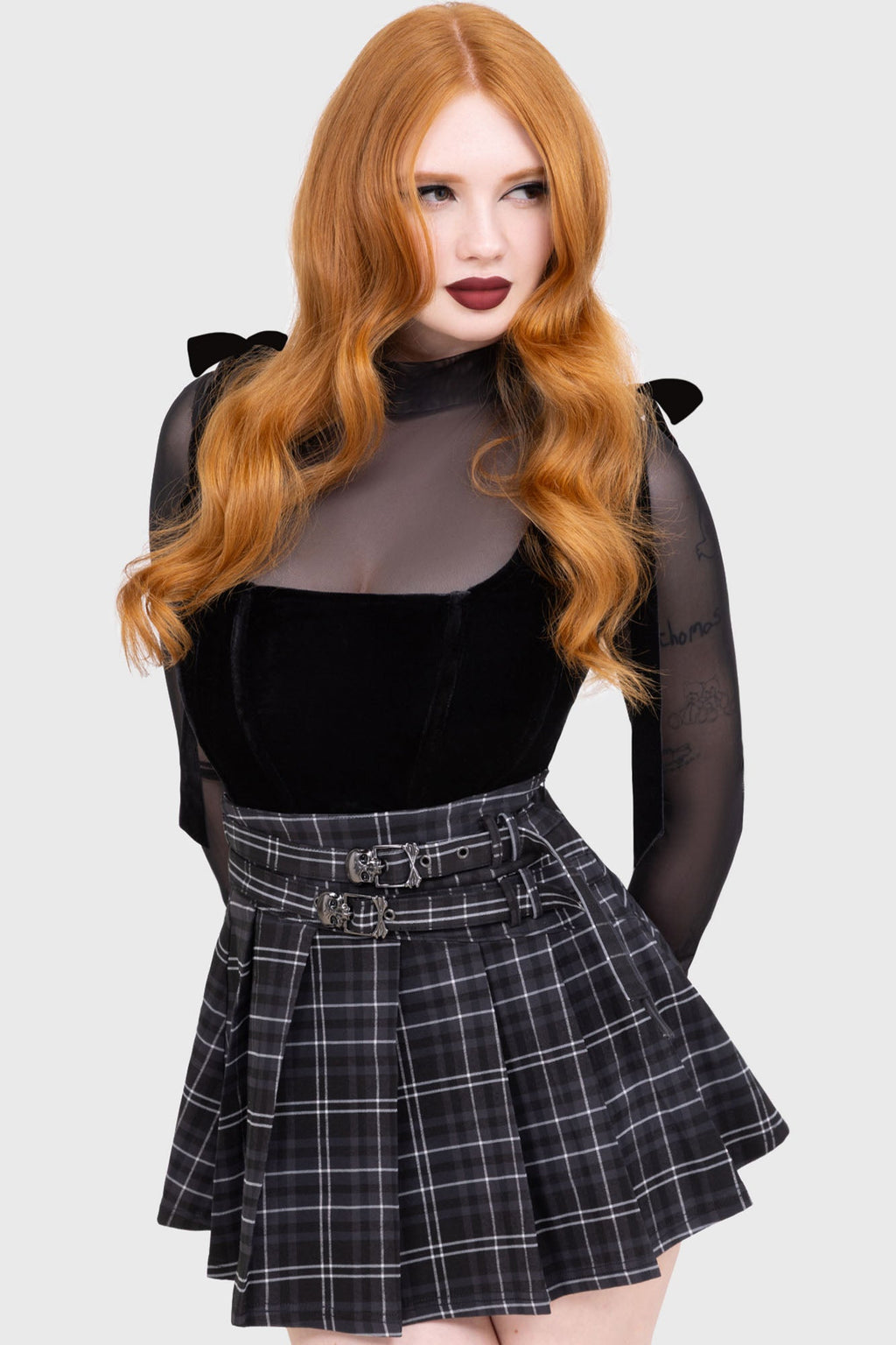 Tartan Riot Skirt GREY