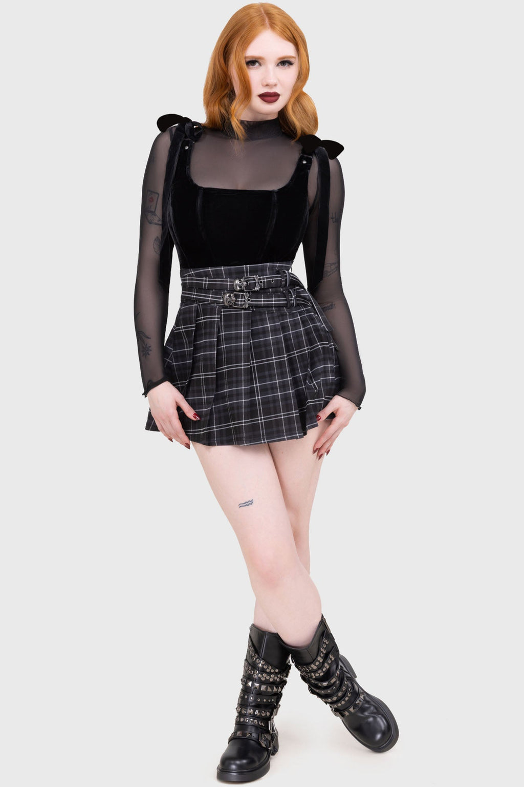 Tartan Riot Skirt GREY