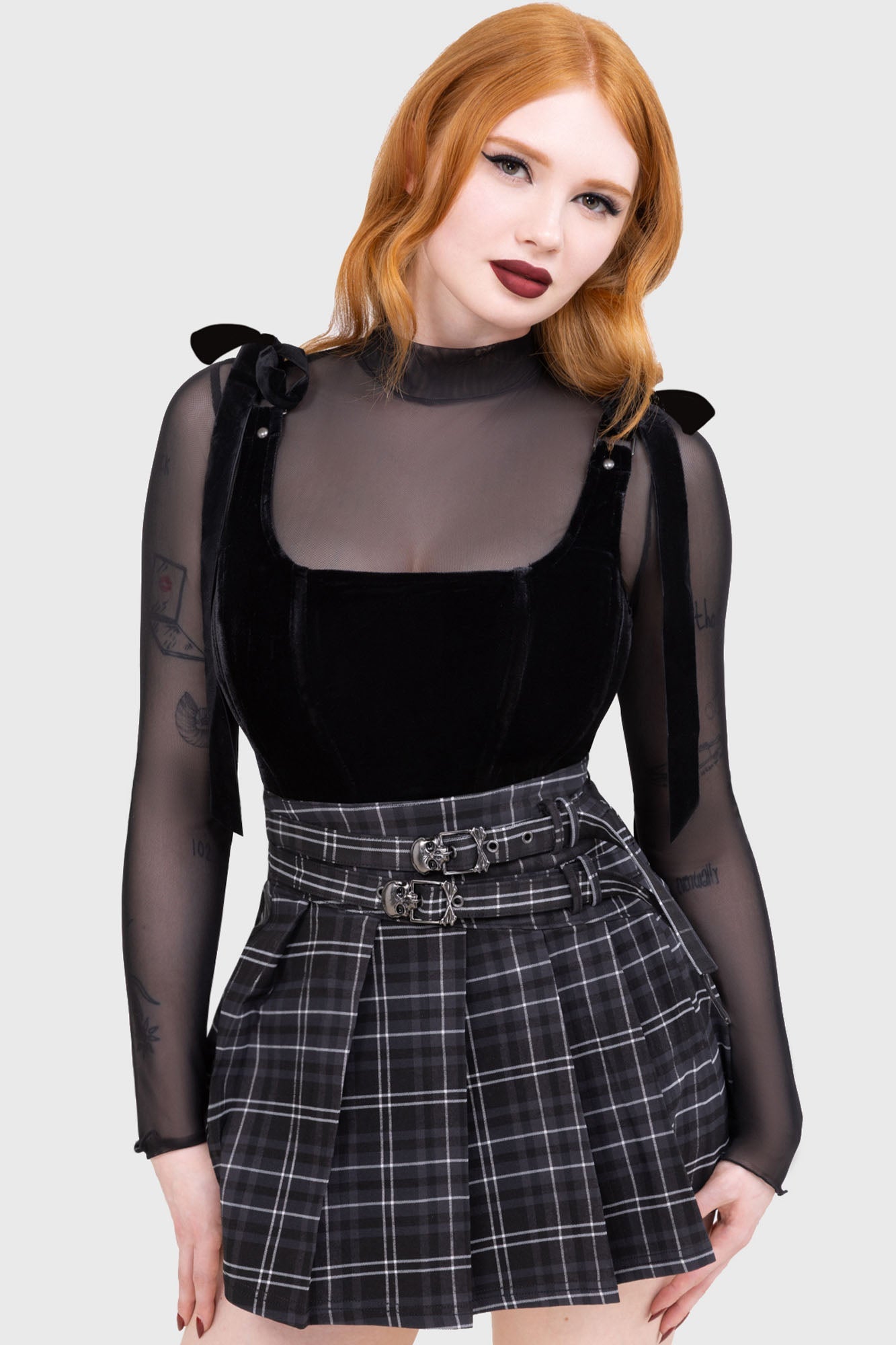 Tartan Riot Skirt GREY